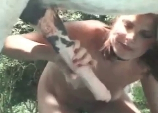 Spicy Latina blowing a horse