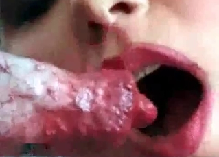 Beautiful dog cumming on her face