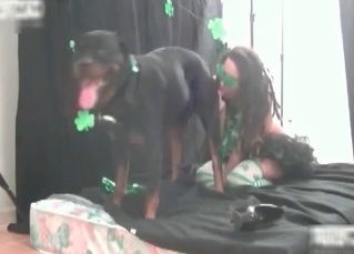 Blowjob for a horny dog