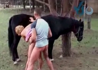 Black horse fucking a kinky couple