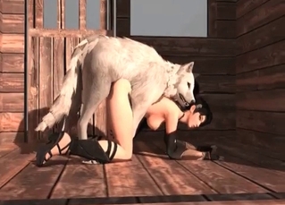 White wolf fucking its prey