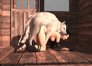 White wolf fucking its prey