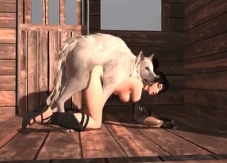 White wolf fucking its prey
