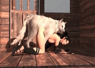 White wolf fucking its prey
