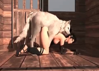 White wolf fucking its prey