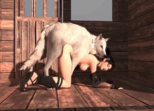 White wolf fucking its prey