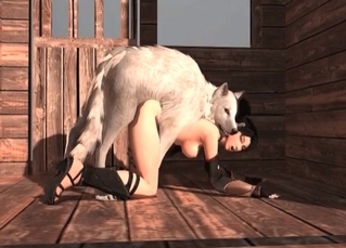 White wolf fucking its prey