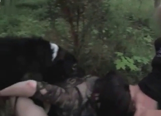 Horny owners using their mutt