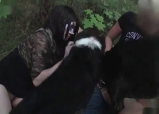 Horny owners using their mutt