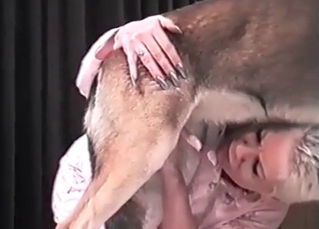Tight cunt drilled by a dog