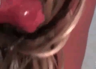 Masked zoophile chick sucking a dick
