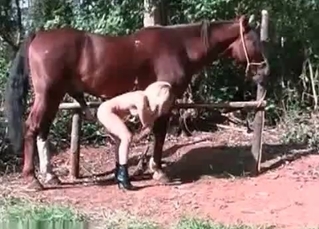 Blonde bitch getting it from a stallion