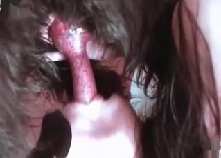 Big dog gets some deep throating action