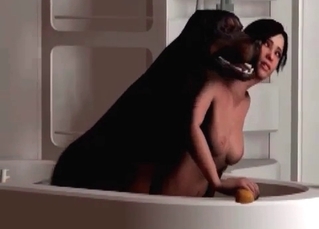 Ravishing chick fucks a Doberman