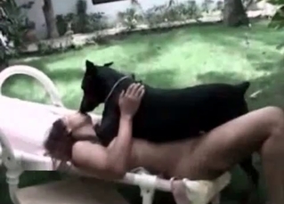 Ravishing chick screwed by a black dog