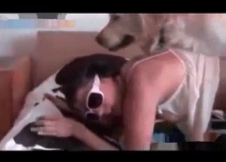 Mongrel enjoying that wet cunt