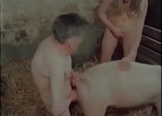 Barn fucking for a hot, nasty pig