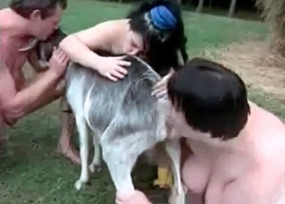 Three kinky pervs and a hot goat