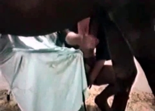 Incredible MILF with a hot black mare
