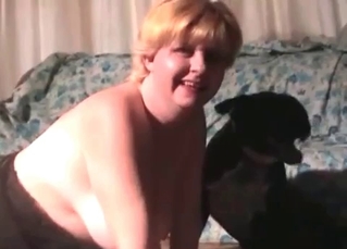 MILF gets all the pleasure that dog cock can offer