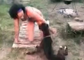 Backyard fuck-fest with animals
