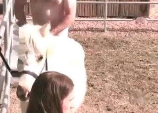 Redhead fucking a cute horse
